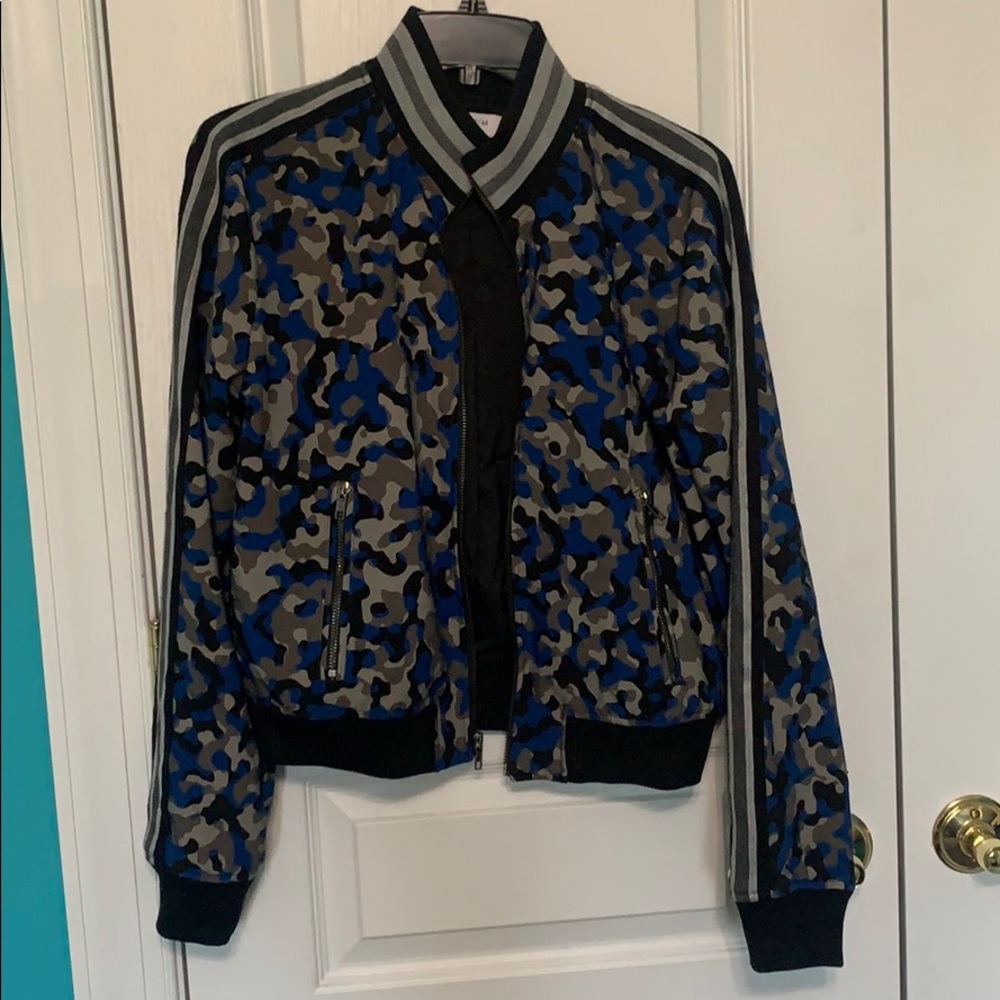 Blue camo bomber jacket medium